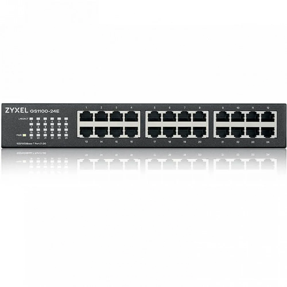 Коммутатор Zyxel GS1100-24E, 24xGE, rack 19", бесшумный (существенное повреждение коробки)