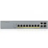 Zyxel GS1350-12HP L2 PoE + switch for IP cameras, 10xGE (8xPoE +), 2xSFP, PoE budget 130 W, power transmission distance up to 250 m, auto-reloading of PoE ports, increased overvoltage and electrosta