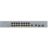 Zyxel GS1350-18HP L2 PoE + switch for IP cameras, 16xGE PoE +, 2xCombo (SFP / RJ-45), PoE budget 250 W, power transmission distance up to 250 m, auto-reloading of PoE ports, increased protection aga