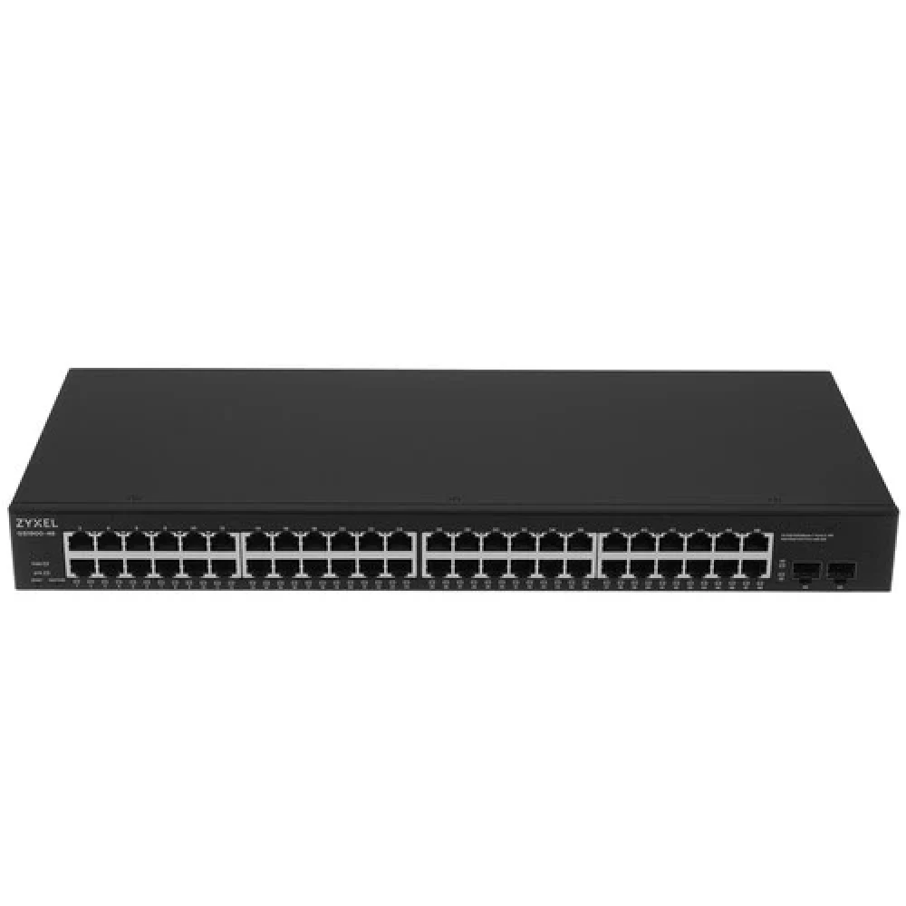 ZYXEL GS1900-48-EU0102F Smart L2 коммутатор Zyxel GS1900-48, rack 19", 48xGE, 2xSFP, кнопка сброса заводских настроек