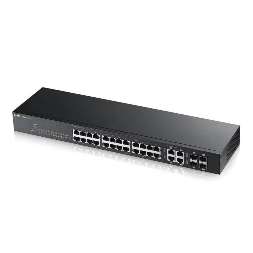 ZYXEL GS1920-24V2-EU0101F Гибридный Smart коммутатор NebulaFlex GS1920-24v2, 24xGE, 4xCombo (SFP/RJ-45), бесшумный, автономное/облачное управление