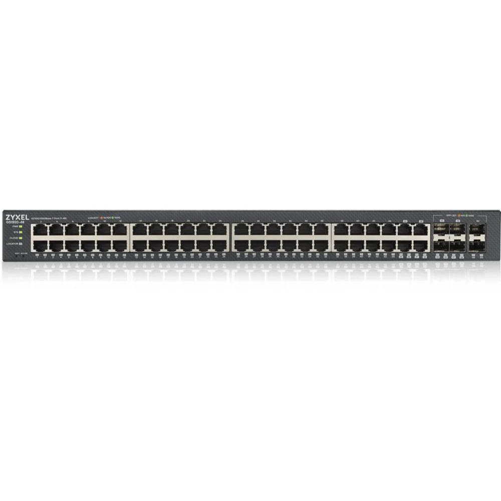 ZYXEL GS1920-48V2-EU0101F Гибридный Smart коммутатор NebulaFlex GS1920-48v2, 48xGE, 4xCombo (SFP/RJ-45), автономное/облачное управление
