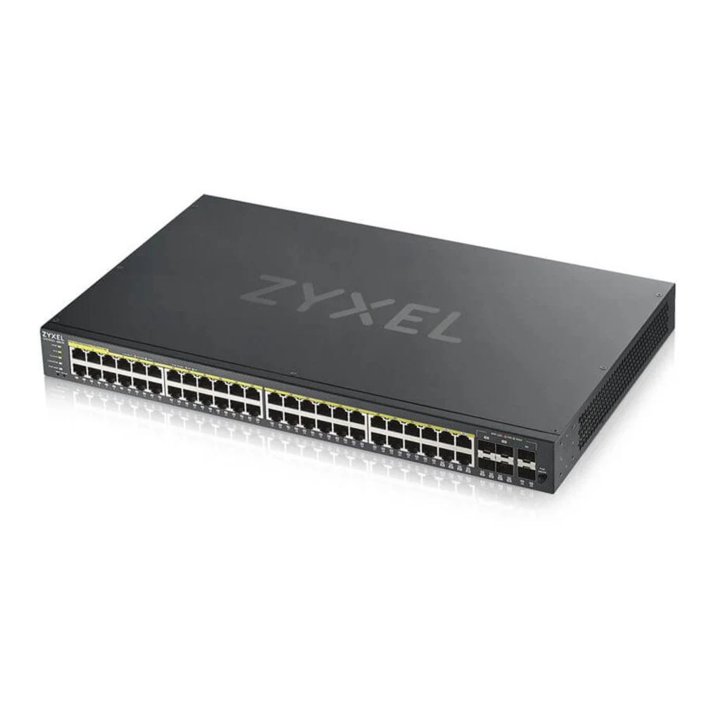 ZYXEL GS192048HPV2-EU0101F Гибридный Smart PoE+ коммутатор NebulaFlex GS1920-48HPv2, 44xGE PoE+, 4xCombo (SFP/RJ-45 PoE+), 2xSFP, бюджет PoE 375 Вт, автономное/облачное управление