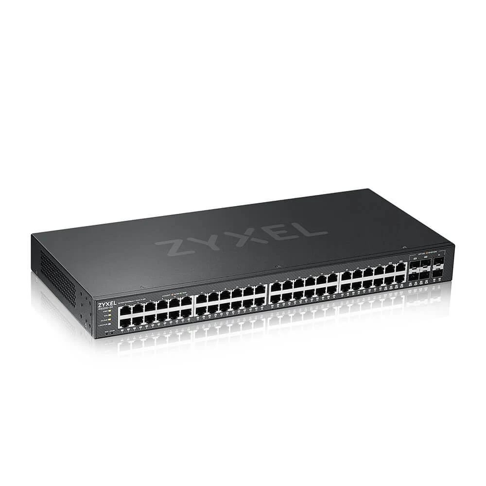 Коммутатор/ ZYXEL NebulaFlex Pro GS2220-50 Hybrid L2 Switch , 19 "rack, 44xGE, 4 combo ports (SFP / RJ-45), 2xSFP, standalone / cloud management