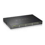 Zyxel NebulaFlex Pro GS2220-50HP Hybrid L2 PoE+ Switch, 19 "rack, 44xGE PoE +, 4xCombo (SFP / RJ-45 PoE+), 2xSFP, 375W PoE Budget, Standalone / Cloud Management