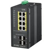ZYXEL RGS200-12P, 12 Port managed PoE Switch, 240 Watt PoE, DIN Rail, IP30, 12-58V DC