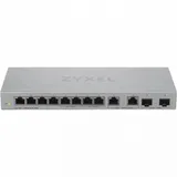 Коммутатор Zyxel XGS1010-12, 8xGE, 2x1/2,5GE, 2xSFP+, настольный, бесшумный