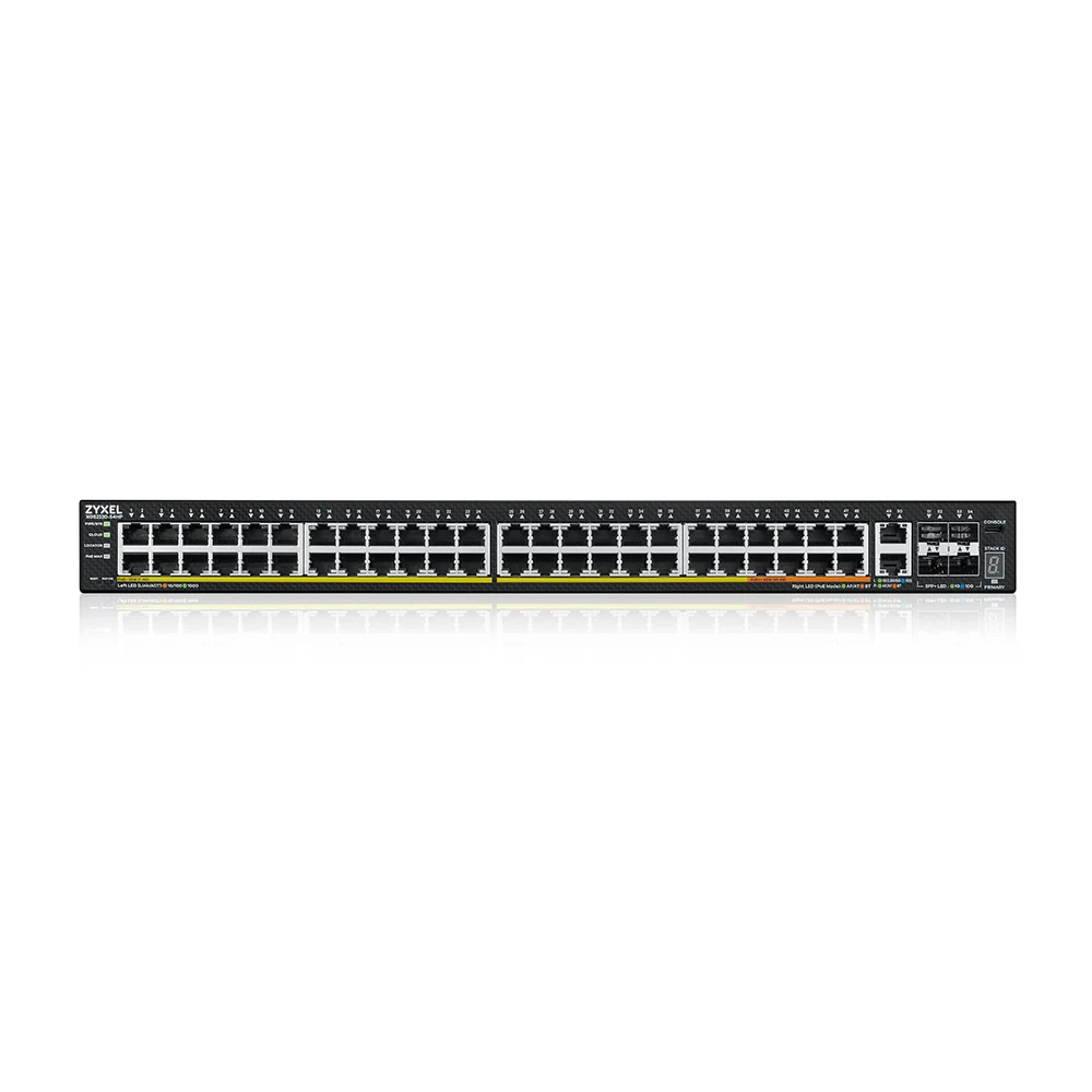 L3 Access коммутатор Zyxel NebulaFlex Pro XGS2220-54HP, rack 19", 48xRJ-45: 1G PoE+ (8 из них PoE++), 2xRJ-45: 1/2.5/5/10G PoE++, 4xSFP+, бюджет PoE 600 Вт