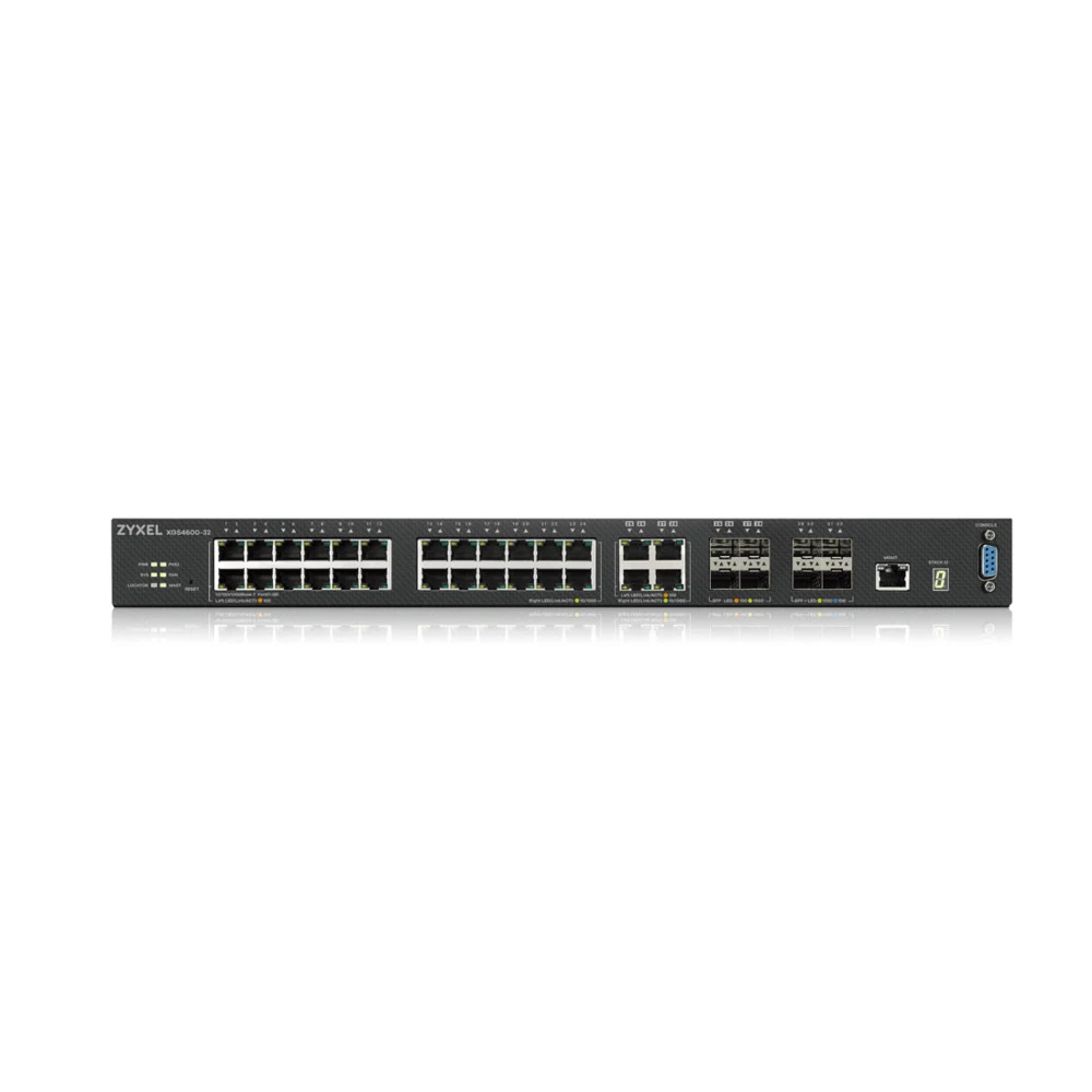 Zyxel XGS4600-32 L3 Managed Switch, 28 port Gig and 4x 10G SFP+, stackable, dual PSU