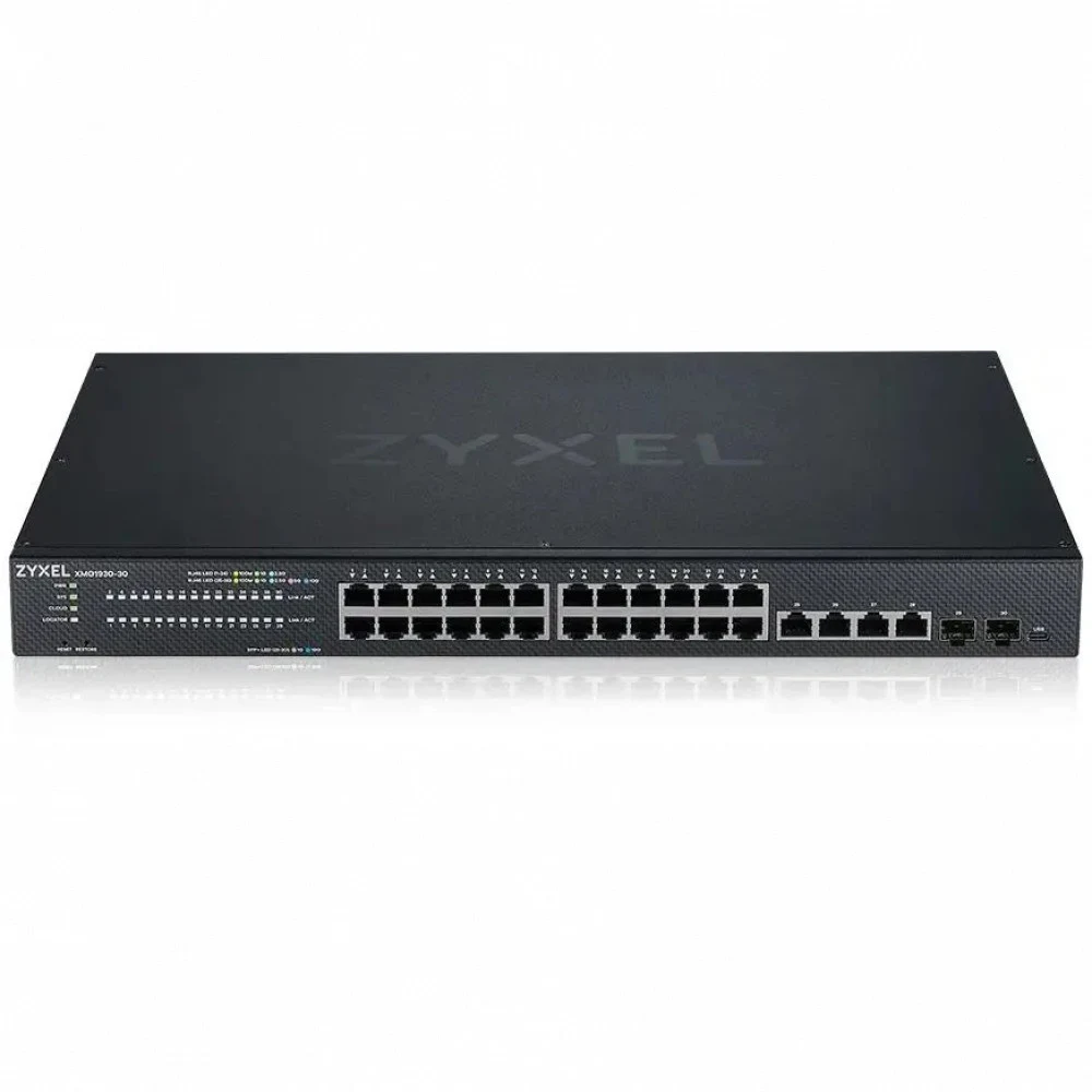 Коммутатор/ Zyxel NebulaFlex XMG1930-30 Hybrid Smart L2+ Switch, rack 19", 24xRJ-45: 1/2.5G, 4xRJ-45: 1/2.5/5/10G, 2xSFP+, standalone/cloud management