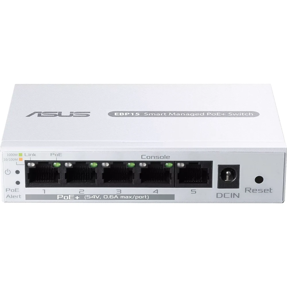 Коммутатор Asus EBP15 (L2+) 5x1Гбит/с 4PoE+ 60W управляемый
