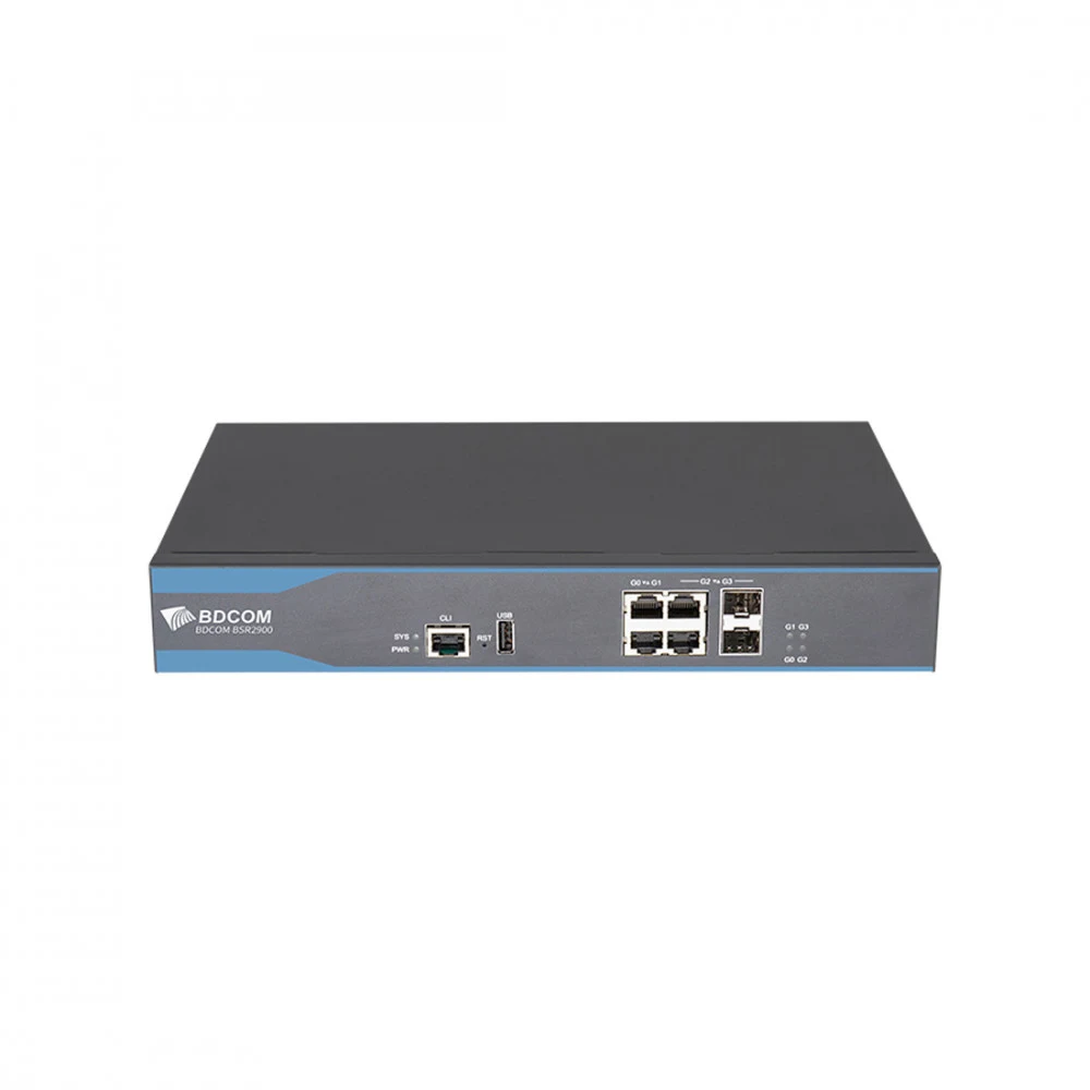 Маршрутизатор, BDCOM, BSR2900-20C, 1-Port Console(RJ45), 1-Port USB2.0, 2-Port Gigabit Rj45, · 2-Port Gigabit RJ45/SFP combo