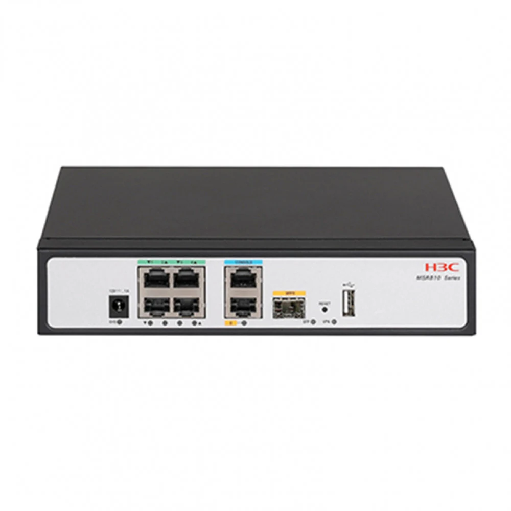 Маршрутизатор, H3C, RT-MSR610, 4 порта 10/100/1000М, 1 порт 10/100/1000М, 1 порт 1000M SFP, AC 100~240 В, 0°C до 40°C