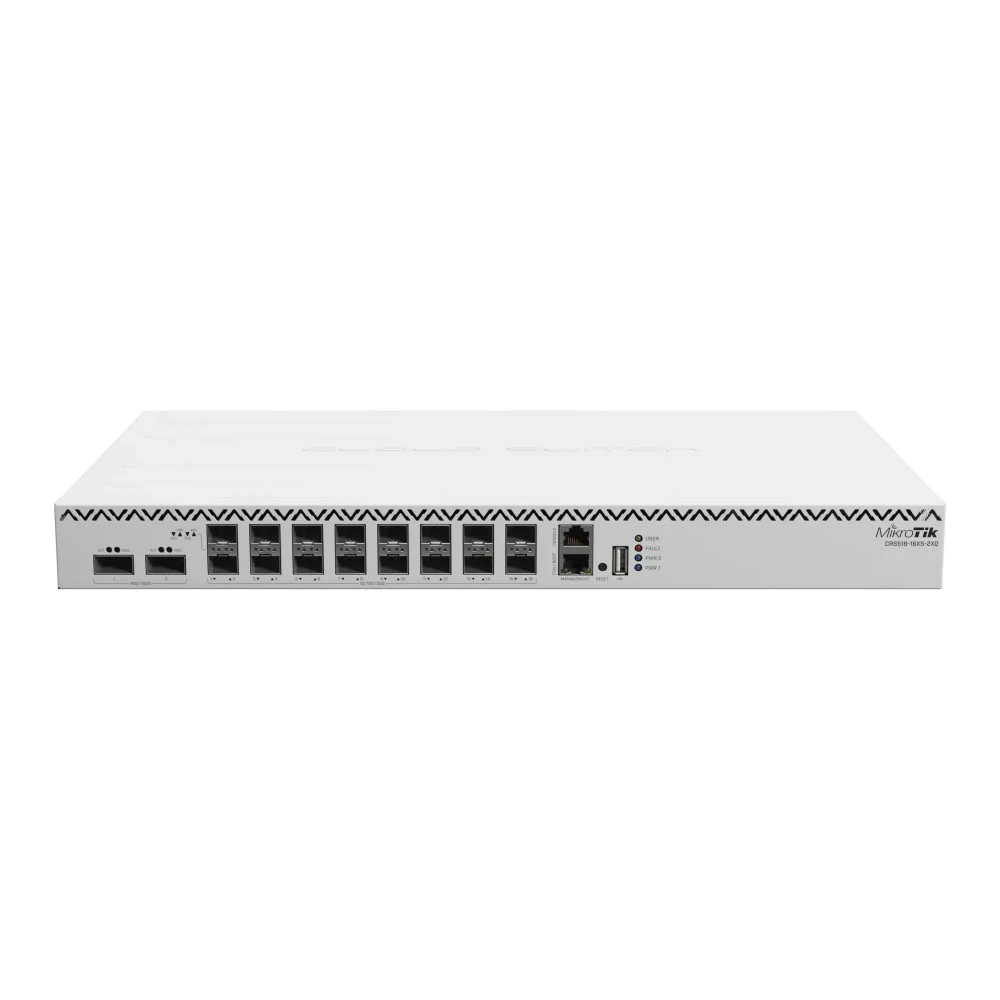 Маршрутизатор MikroTik Cloud Router Switch 518-16XS-2XQ, 2x 100 Gigabit QSFP28 ports and 16x 25 Gigabit SFP28 ports,4 fans, 2 PSU