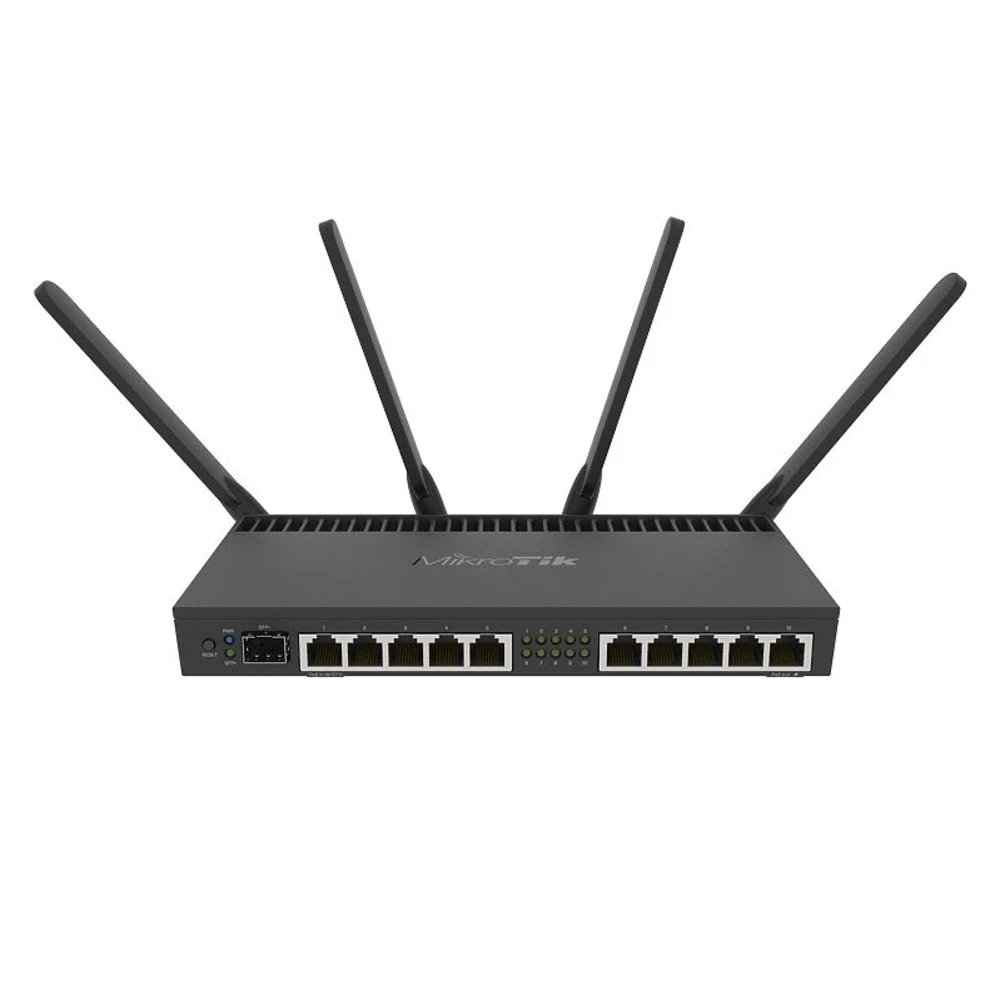 Маршрутизатор MIKROTIK RB4011iGS+5HacQ2HnD-IN RouterBOARD 4011iGS+5HacQ2HnD with Annapurna Alpine AL21400 Cortex A15 CPU (4-cores,1.4GHz per core),1GB RAM,10xGbit LAN,1xSFP+ port,built-in 5Ghz 802.1