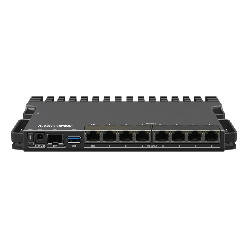 Маршрутизатор, MikroTik, RB5009UPr+S+IN, RouterBORD, 1x 2.5Gbit LAN (802.3af/at PoE-out and POE-in), 7x 1Gbit LAN (802.3af/at PoE-out and POE-in), 1x SFP+ port, RouterOS, metal desktop case, -40°C t