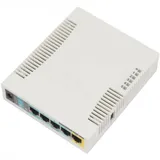 MikroTik RouterBOARD 951Ui-2HnD with 600Mhz CPU, 128MB RAM, 5xLAN, built-in 2.4Ghz 802b/g/n 2x2 two chain wireless with integrated antennas, desktop case, PSU, RouterOS L4