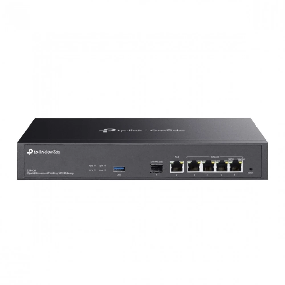 Маршрутизатор Multi-WAN GbE VPN Tp-Link ER7406 &lt 5 GbE портов (1 фиксированный GbE SFP-порт WAN, 1 фиксированный GbE порт WAN RJ45, 2 фиксированных GbE порта LAN RJ45, 2 переключаемых GbE порта WA