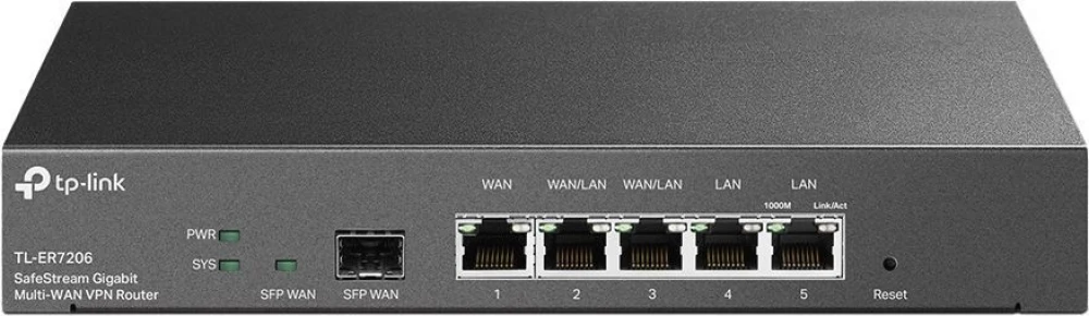Маршрутизатор/ Gigabit Multi-WAN VPN Router, 1× Gb SFP WAN, 1× Gb RJ45 WAN, 2× Gb WAN/LAN RJ45, 2× Gb RJ45 LAN ports, Integration with Omada SDN Controller