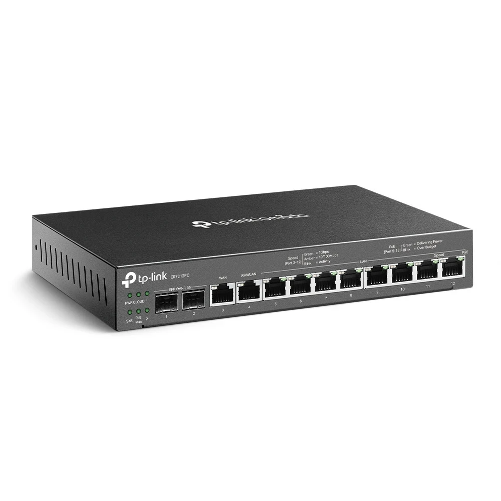 !!! ОПИСАНИЕ НЕПОЛНОЕ - Гигабитный VPN-маршрутизатор со встроенным контроллером Omada и 8 портами PoE+ Порты: 1 × гигабитный WAN/LAN-порт SFP, 1 × гигабитный WAN-порт, 2 × гигабитный WAN/LAN-порт, 8