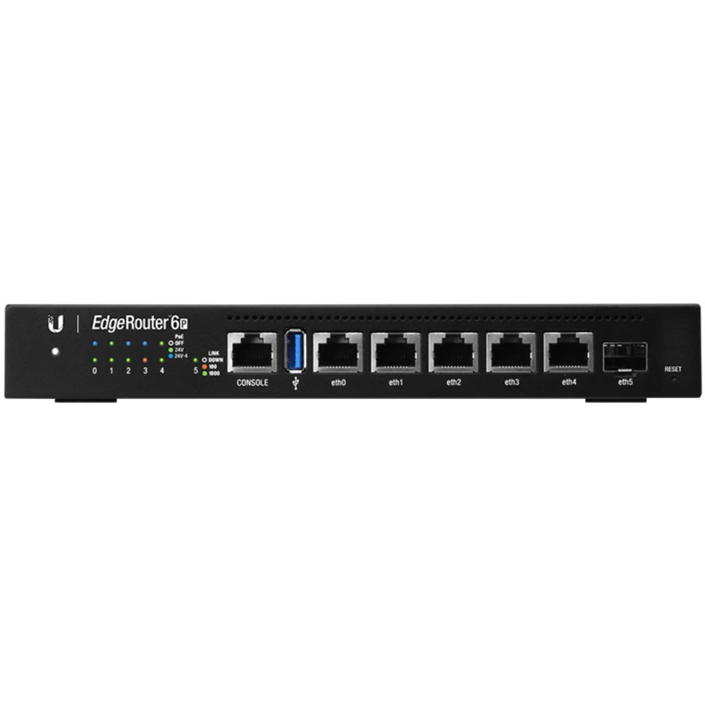 Маршрутизатор Ubiquiti EdgeRouter 6P, 5x1000 LAN POE, 1x1000 SFP ER-6P-EU
