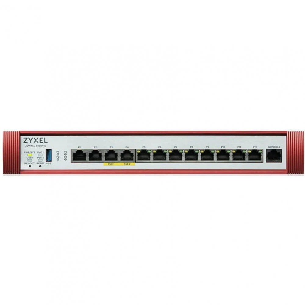 Межсетевой экран Zyxel USG FLEX 500H, Rack, 2xRJ-45: 1/2.5G (LAN/WAN), 2xRJ-45: 1/2.5G PoE+ (LAN/WAN), 8xRJ-45: 1G (LAN/WAN), 1xUSB3.0, AP Controller (8/72), Device HA, в комплекте с Entry Defense P