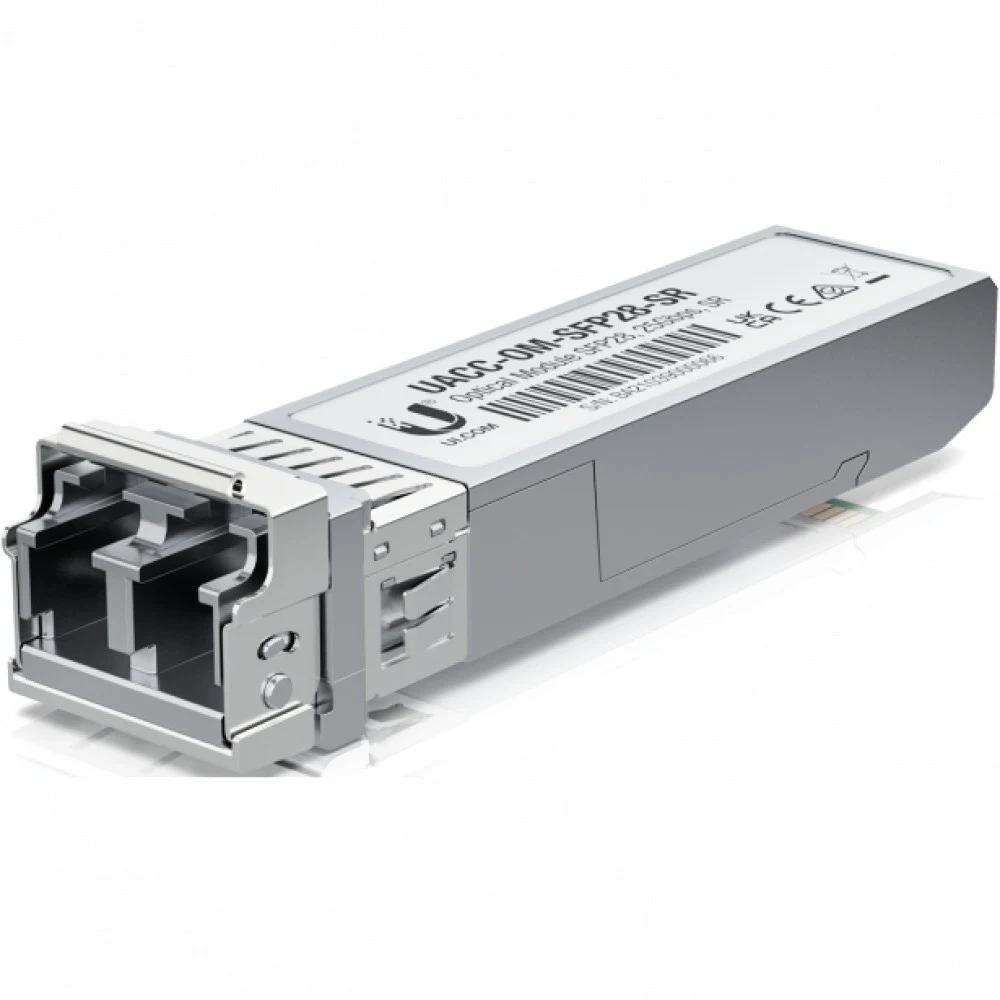 Трансивер Ubiquiti UACC-OM-SFP28-SR SFP28 transceiver that supports 25G connections up to 100 m using multi-mode fiber with a duplex LC UPC connector