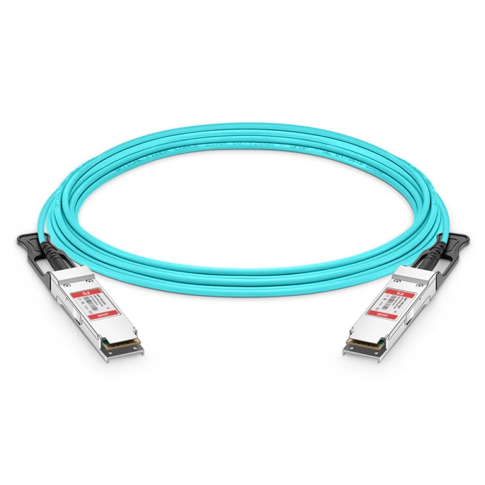 QSFP28, 100GE Active Optical Cable, 20 meters, Standard Temperature (0 through 70 DEGREE C), 3.5W, DDM, Pull Tab