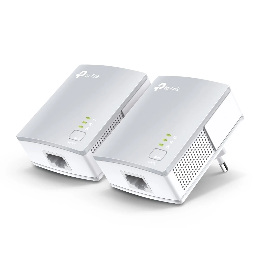 AV500 Nano Powerline Ethernet Adapter Starter Kit, Ultra Compact Size, 500Mbps Powerline Datarate, 1 Fast Ethernet port, HomePlug AV, Green Powerline, Plug and Play, Twin Pack