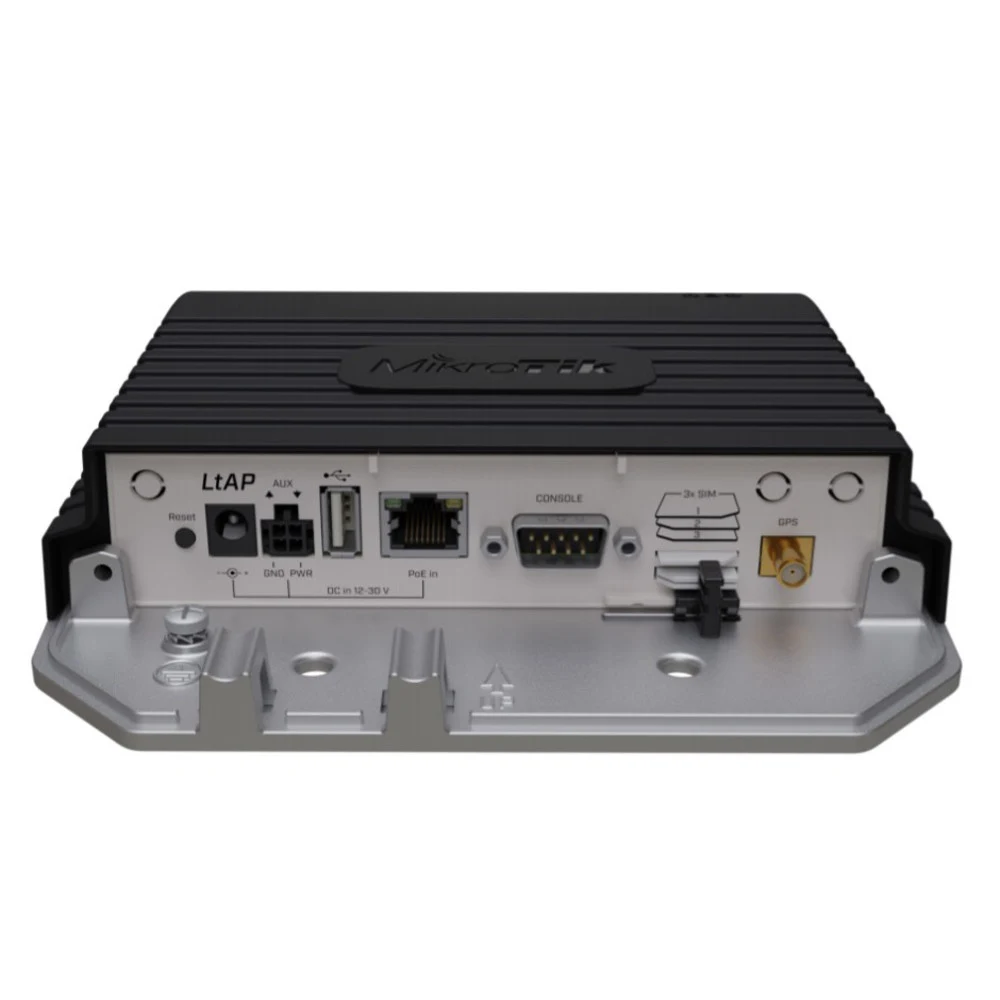 MikroTik LtAP LTE kit with dual core 880MHz CPU, 128MB RAM, 1 x Gigabit LAN, built-in High Power 2.4Ghz 802.11b/g/n Dual Chain wireless with integrated antenna, internal LTE antenna, GPS, two miniPC