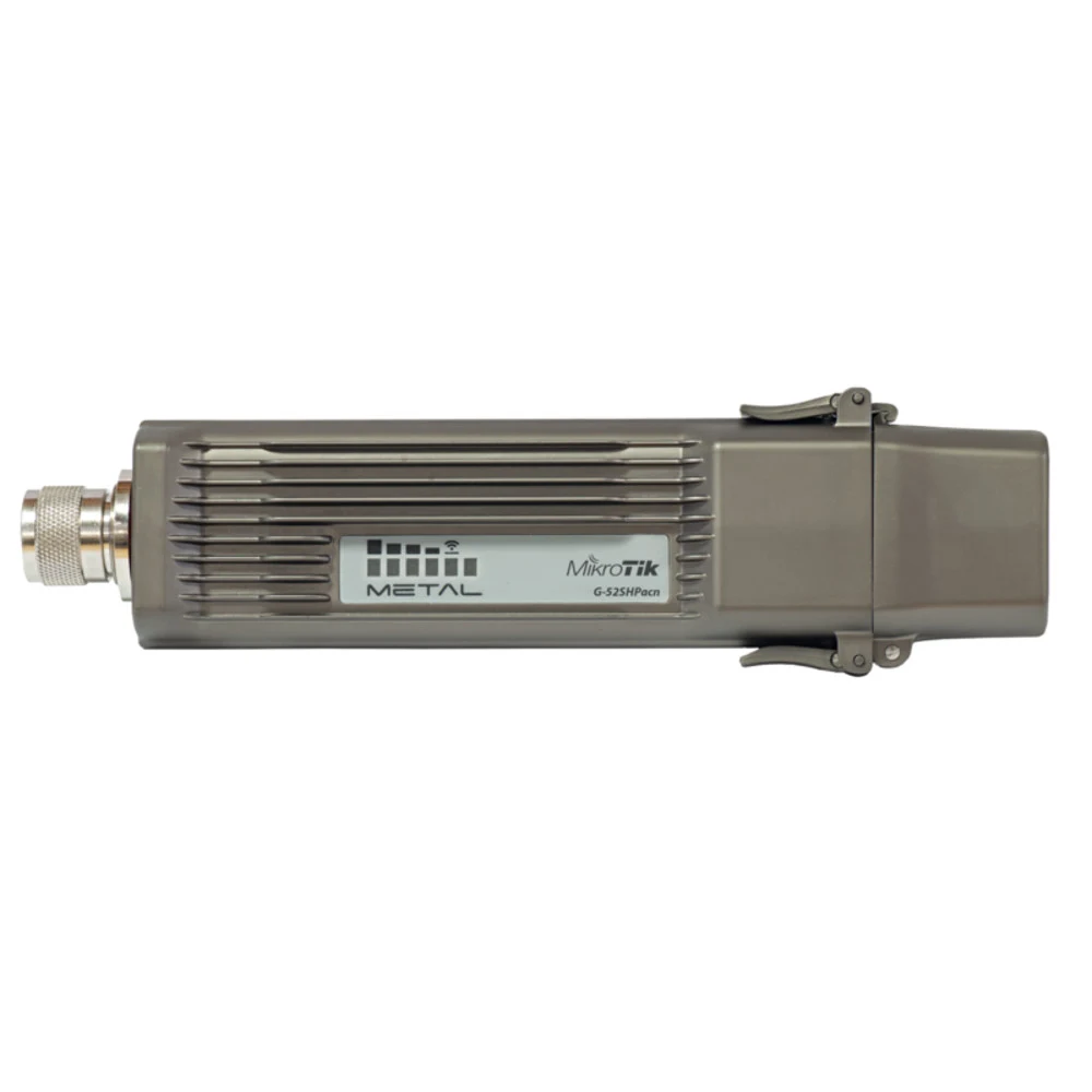 Точка доступа MikroTik Metal 52 ac with Nmale connector, 720MHz CPU, 64MB RAM, 1 x Gigabit LAN, 1 x built-in high power 2.4/5GHz 802.11a/b/g/n/ac wireless, RouterOS L4, metal case, mounting loops, P