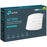 Точка доступа потолочная двухдиапазонная AC1350 Wave 2 GbE TP-Link EAP225 Gigabit Ethernet 802.3af 10.15W, 2.4GHz: 450Mbps 2x4dBi, 5GHz: 867Mbps 2x4dBi, Omada SDN (аппаратный контроллер или бесплатн