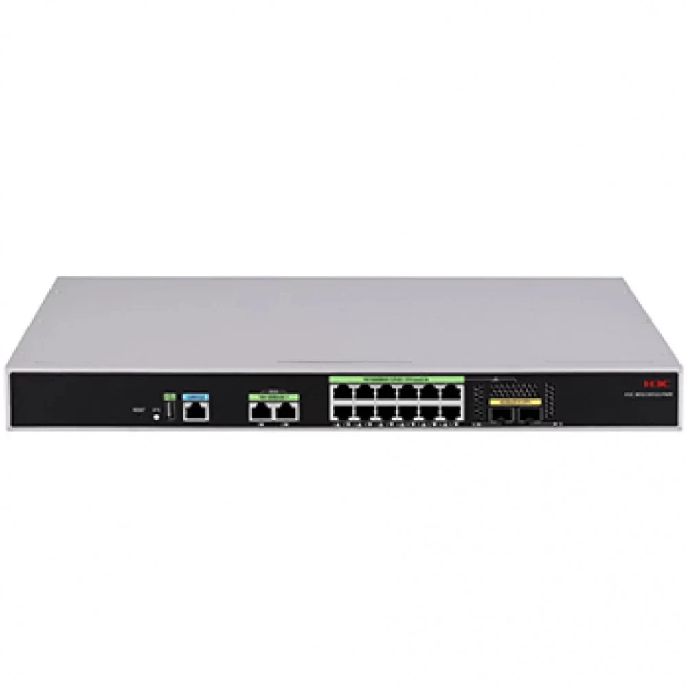 Контроллер беспроводного доступа, H3C, EWP-WSG1812X-PWR, 2 порта SFP+ 10G, 12 портов 10/100/1000M (802.3bt, 250 m long distance PoE), 2 порта WAN 10/100/1000M, Пропускная способность беспроводной се