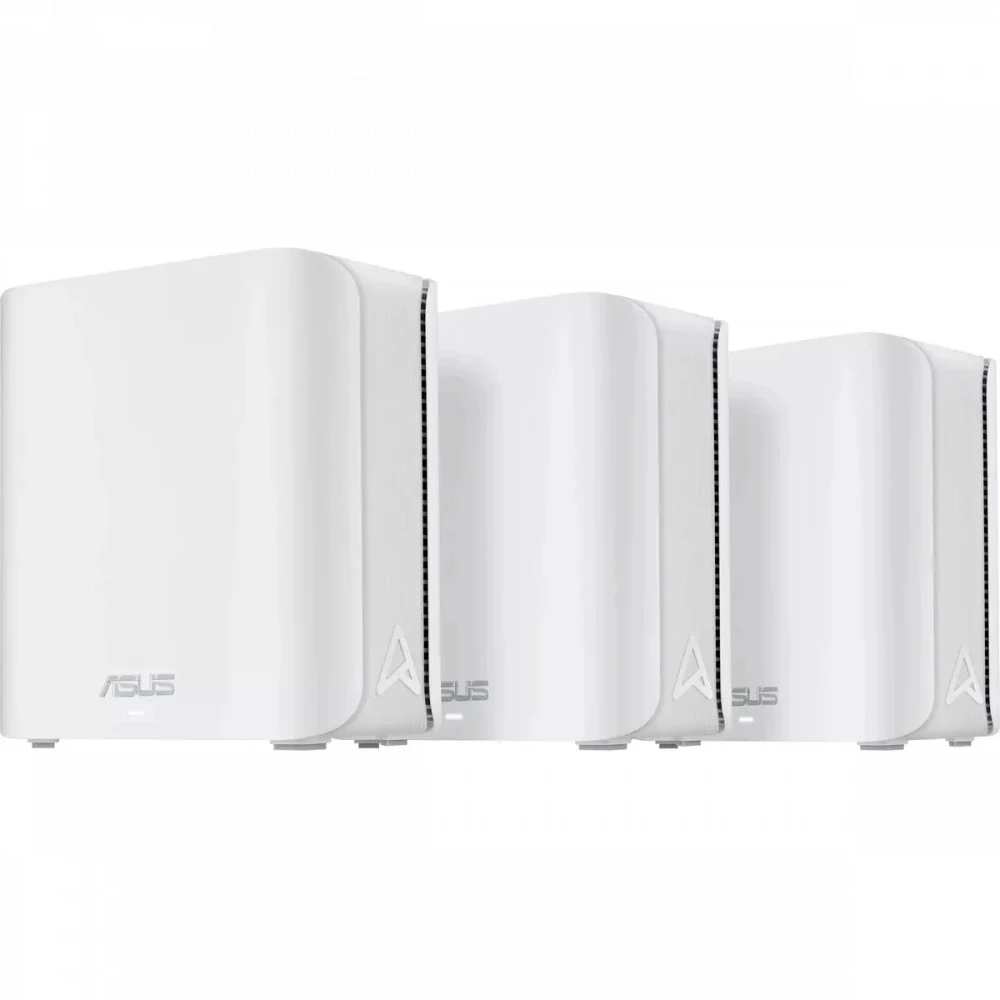 Сетевой маршрутизатор со встроенной беспроводной точкой доступа, ASUS, BD4 (W-3-PK), Wi-Fi 7, 2,4 ГГц/5 ГГц, 802.11/n/ac/ax, AX3000, 1 порт 10/100/1000M WAN/LAN, 1 порт 10/100/1000M LAN, 3 модуля в