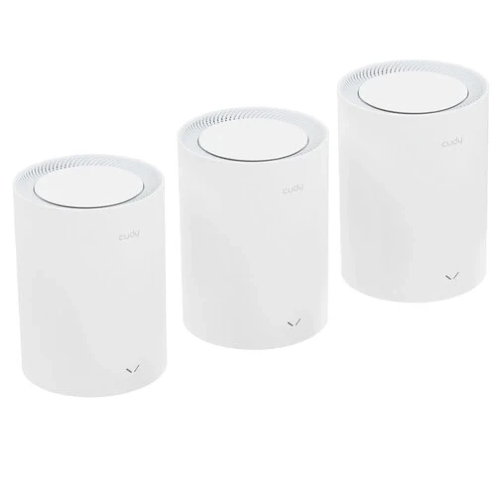 Система Mesh Cudy M3000(3-Pack) / AX3000 Wi-Fi 6 Mesh 2.5G Solution 3-Pack, Dual-Band, Chipset MT7981BA+MT7976CN+RTL8221B, 802.11ax/ac/a/b/g/n, 2402Mbps at 5GHz + 574Mbps at 2.4GHz, 2.5G WAN+GE LAN,