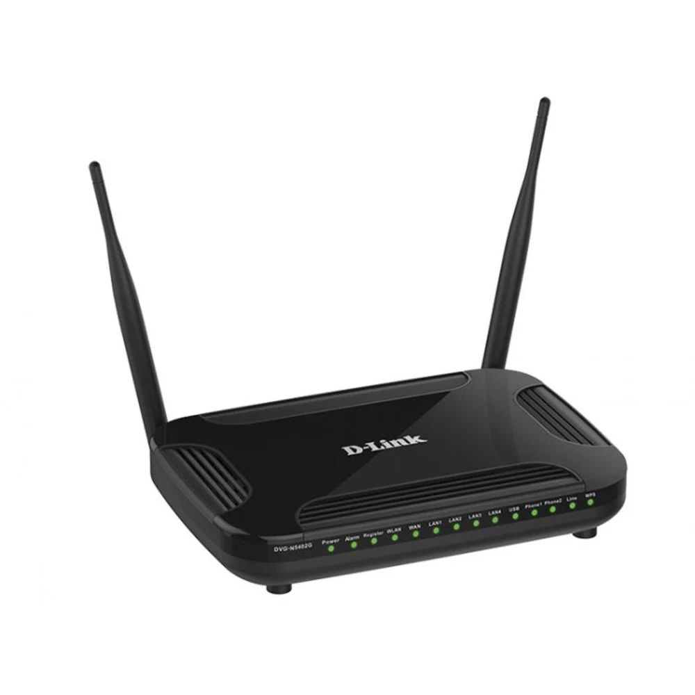D-Link DVG-N5402G/2S1U1L/A1A, PROJ Wireless N300 Gigabit Router with 3G/LTE support, 1 10/100/1000Base-T WAN port, 4 10/100/1000Base-T LAN ports, 2 FXS ports, 1 PSTN port (lifeline) and 1 USB port.C