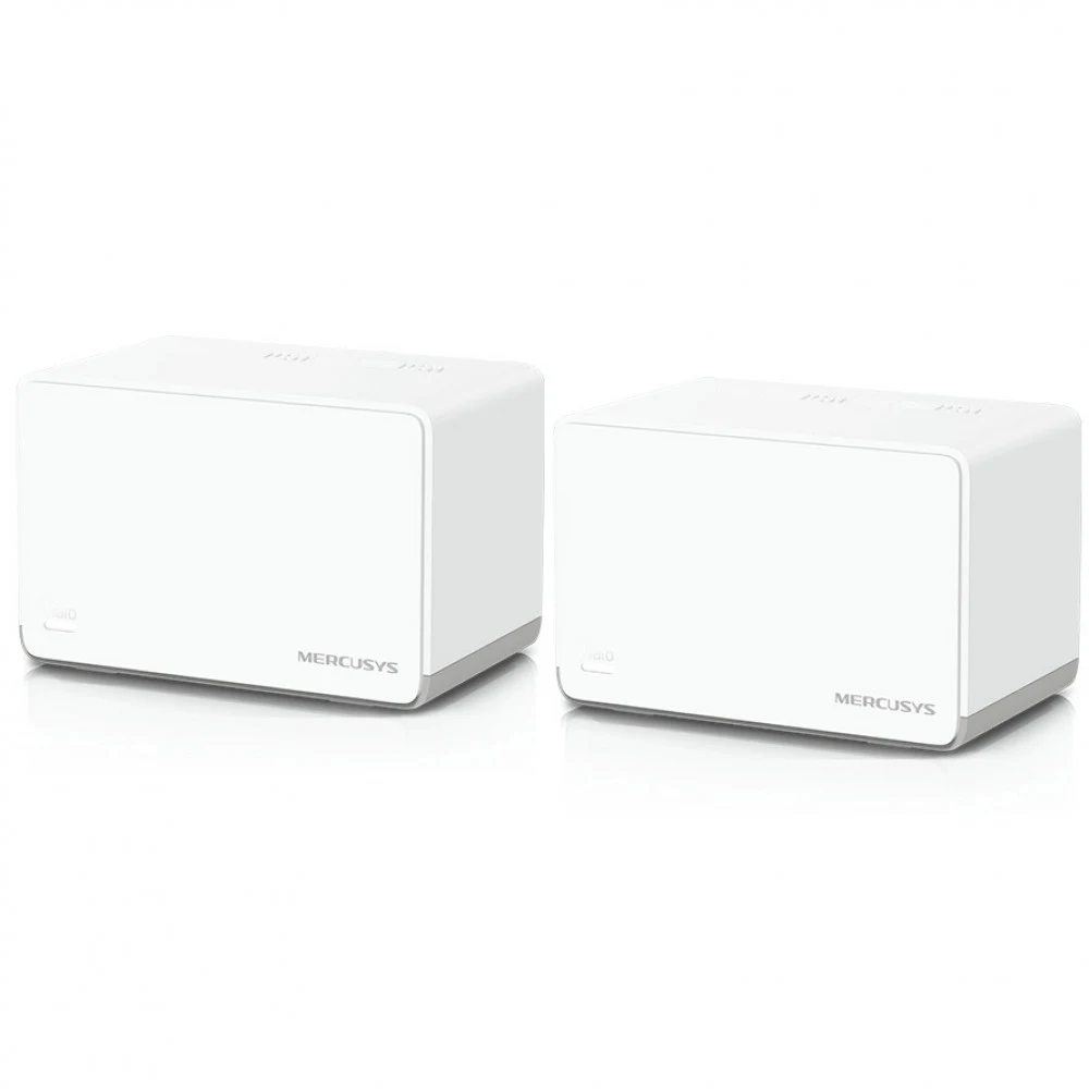 AX1800 Whole Home Mesh Wi-Fi 6 SystemSPEED: 574 Mbps at 2.4 GHz + 1201 Mbps at 5 GHzSPEC: Internal Antennas, 3× Gigabit Ports per Unit (WAN/LAN auto-sensing), 1024-QAM, OFDMAFEATURE: MERCUSYS APP, R