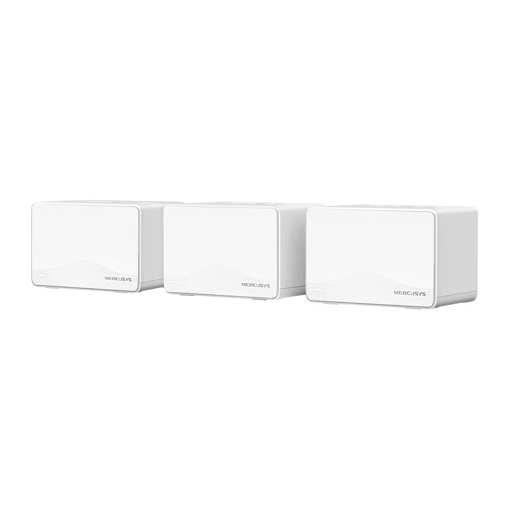Домашняя Mesh Wi-Fi система GbE BE3600 Mercusys Halo H25BE(3-pack) Wi-Fi 7 BE3600 Домашняя Mesh-система Wi-Fi 7 Скорость: 688 Мбит/с для 2.4 ГГц + 2880 Мбит/с для 5 ГГц, внутренние антенны, 3 × гига