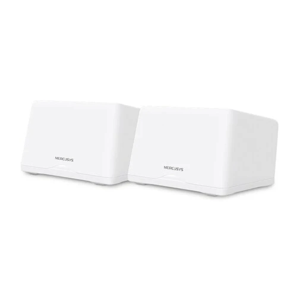 Домашняя Mesh Wi-Fi система GbE BE9300 Mercusys Halo H90X(2-pack) Wi-Fi 7 Скорость: 574 Мбит/с для 2.4 ГГц + 2880 Мбит/с для 5 ГГц + 5760 Мбит/с для 6 ГГц 3 × порта 2.5 Гбит/с (автоопределение WAN/L