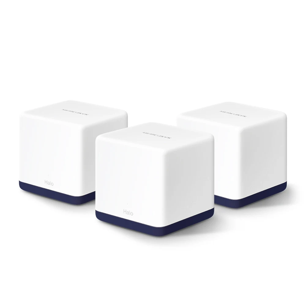 MERCUSYS AC1900 Домашняя Mesh Wi-Fi система, до 600 Мбит/с на 2,4 ГГц + до 1300 Мбит/с на 5 ГГц, 3 встроенные антенны, по 3 гигабитных порта на каждом устройстве (автоопределение WAN/LAN), 2 шт.