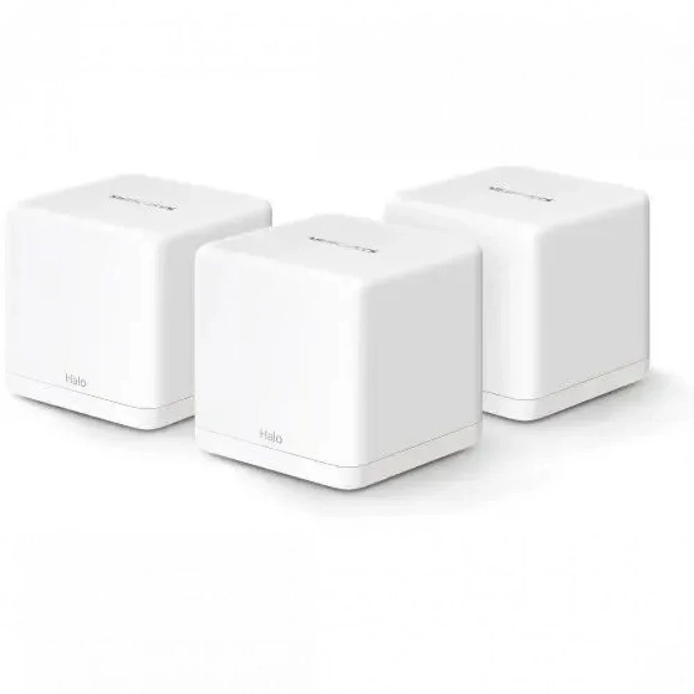 Домашняя Mesh Wi-Fi система GbE AX1500 Mercusys Halo H60X(3-pack) &lt Wi-Fi 6, бесшовный роуминг 802.11k/v/r, 1201Mbps 5Ghz + 300Mbps 2.4Ghz, 802.11ax/ac/n/a, 3 порта LAN/WAN GbE&gt