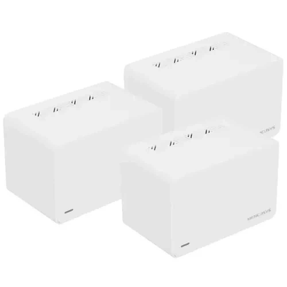 Домашняя Mesh Wi-Fi система GbE AX3000 Mercusys Halo H80X(3-pack) &lt Wi-Fi 6, бесшовный роуминг 802.11k/v/r, 2402Mbps 5Ghz + 574Mbps 2.4Ghz, 802.11ax/ac/n/a, 3 порта LAN/WAN GbE&gt