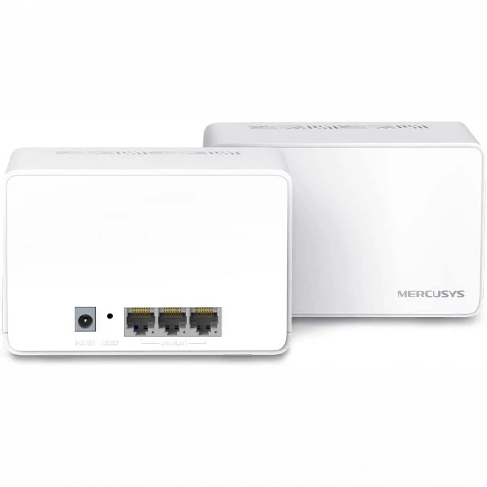 Домашняя Mesh Wi-Fi система GbE AX3000 Mercusys Halo H80X(2-pack) &lt Wi-Fi 6, бесшовный роуминг 802.11k/v/r, 2402Mbps 5Ghz + 574Mbps 2.4Ghz, 802.11ax/ac/n/a, 3 порта LAN/WAN GbE&gt
