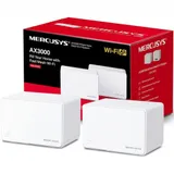 Маршрутизатор, Mercusys, Halo H80X(2-pack), 802.11a/b/g/n/ac/ax, AX3000 Домашняя Mesh Wi-Fi система (2 модуля), 3 порта 10/100/1000T на каждом устройстве (автоопределение WAN/LAN)