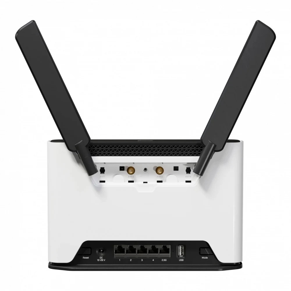 Маршрутизатор, MikroTik, S53UG+5HaxD2HaxD-TC&EG18-EA, Chateau LTE18 ax, 4 порта 10/100/1000М, 1 порт 2500М, 2.4/5 GHz, АХ1800, 1 слот Micro SIM, 1 слот USB-A, RouterOS, -40°С до 70 °