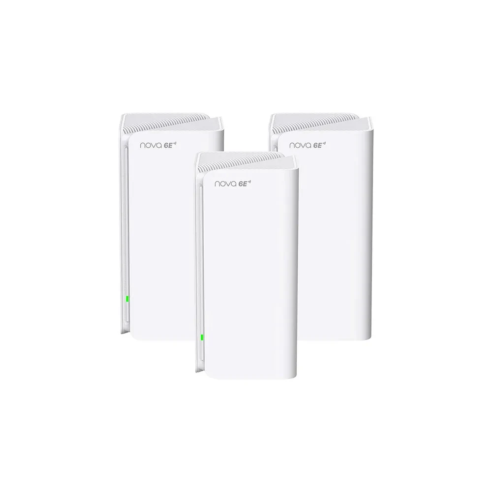 Точка доступа/ Tenda MX21 Pro (3-pack) Трехдиапазонная гигабитная Wi-Fi Mesh система AXE5700, 2,4/5/6 ГГц, до 5665 Мбит/с, 3x1Гбит/с, 7 встроенных антенн