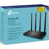 Маршрутизатор беспроводной AC1200 GbE Tp-Link Archer A6 Двухдиапазонный Wi-Fi гигабитный роутер, до 867 Мбит/с на 5 ГГц + до 300 Мбит/с на 2,4 ГГц, поддержка стандартов 802.11ac/a/b/g/n, MU-MIMO, On