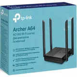 Маршрутизатор беспроводной AC1300 GbE Tp-Link Archer A64 Двухдиапазонный Wi-Fi гигабитный роутер, до 867 Мбит/с на 5 ГГц + до 450 Мбит/с на 2,4 ГГц, поддержка стандартов 802.11ac/a/b/g/n, MU-MIMO, 4