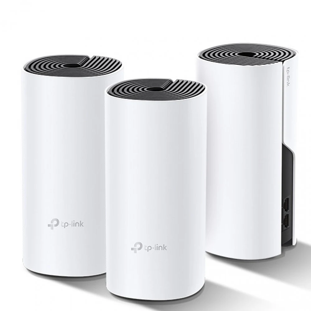 Домашняя Mesh Wi-Fi система GbE AC1200 Tp-Link Deco M4(3 устройства) &lt Бесшовный роуминг, 867Mbps 5Ghz + 300Mbps 2.4Ghz, 802.11ac/a/b/g/n, 2 гигабитных порта LAN/WAN&gt
