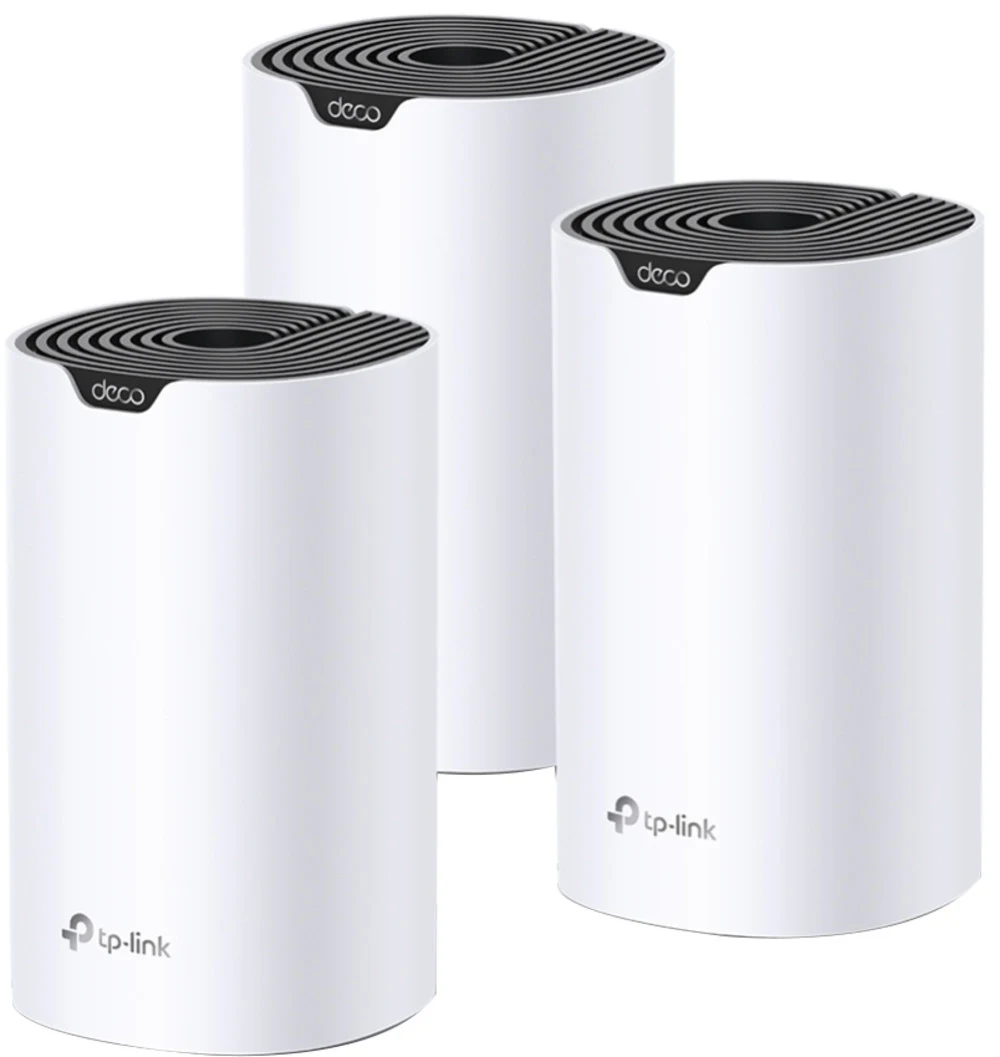 Точка доступа Wi-Fi TP-LINK Deco S4(3-pack) AC1200 Домашняя Mesh Wi-Fi система, 867 Мбит/с на 5 ГГц + 300 Мбит/с на 2,4 ГГц, поддержка стандартов 802.11ac/a/b/g/n, 2 гигабитных порта Ethernet для М4